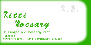 kitti mocsary business card